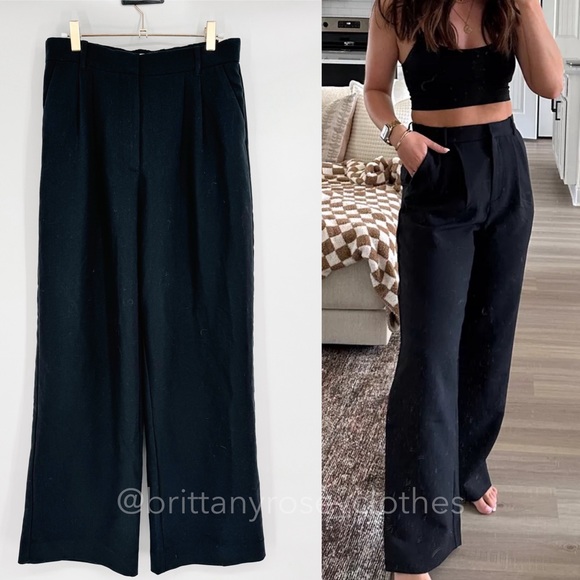 Abercrombie & Fitch Pants - ABERCROMBIE Sloane Tailored Wide Leg Pant in Black NWT